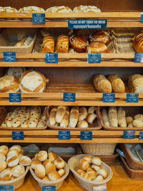 Free Bread Selection in Bakery Stock Photo