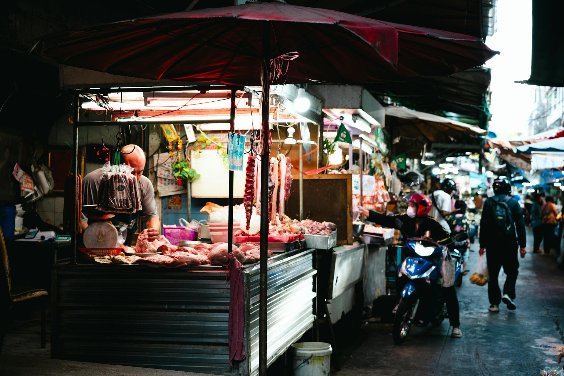 Butcher Stall in Town