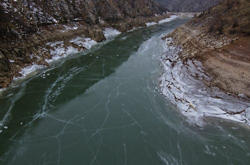 Kostenloses Stock Foto zu canyon, eis, fluss