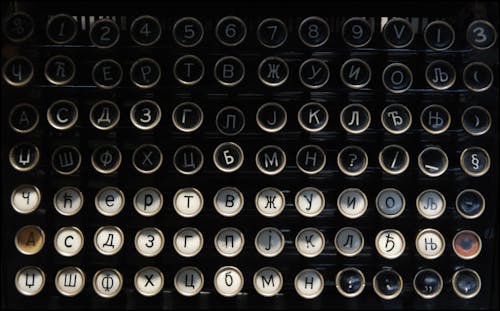 Typewriter with Cyrillic Alphabet