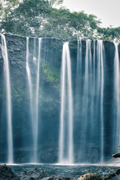 Waterfall Among Rocks 