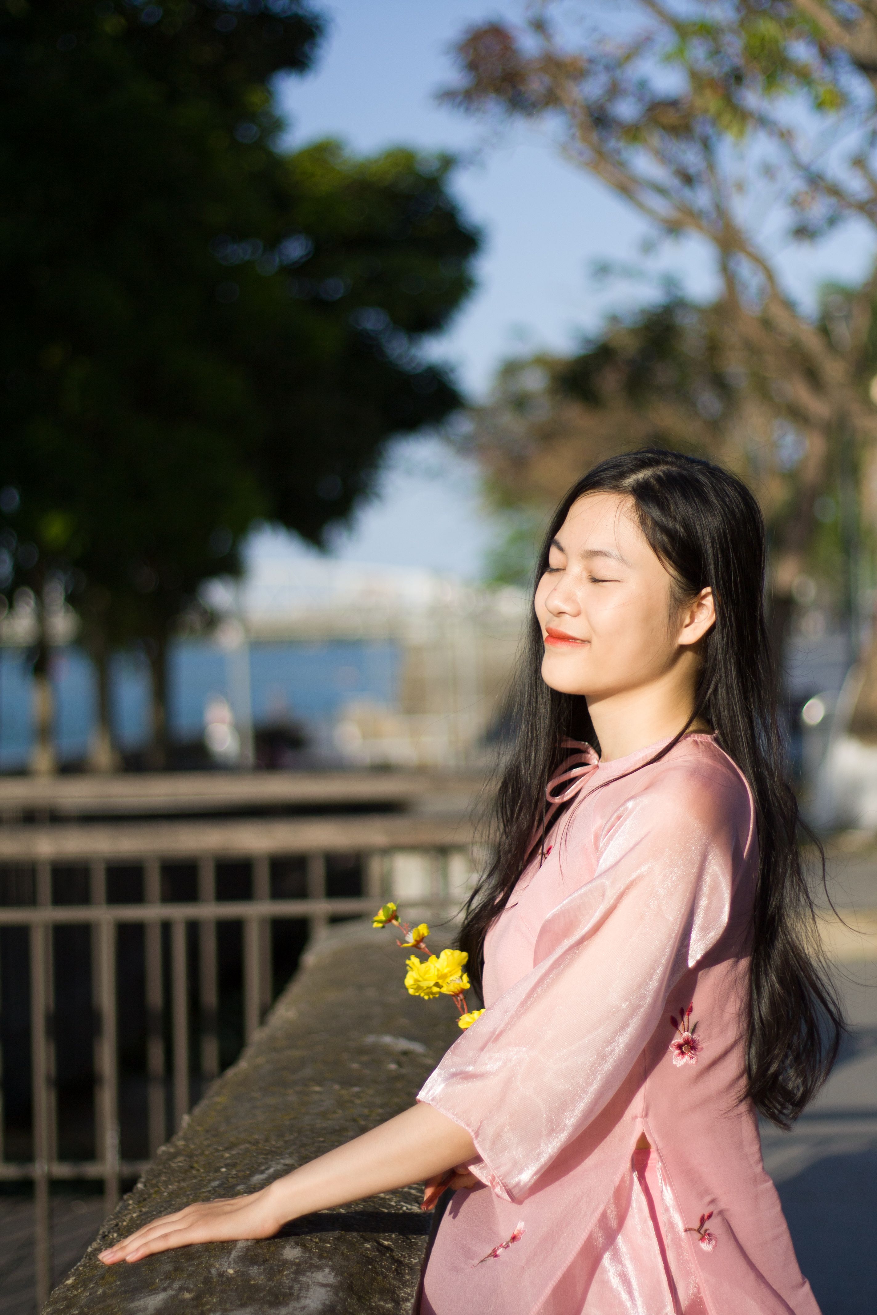 Woman Wearing Pink Dress in a Park · Free Stock Photo