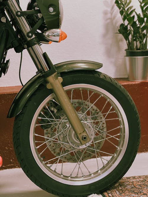 Wheel of a Bike on a Terrace 