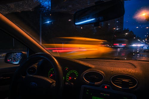 Dashboard in a Car at Night 