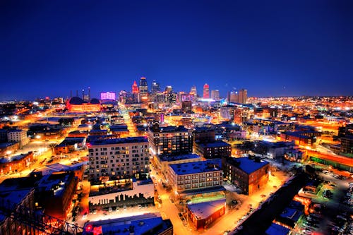 city_skyline, 城市之光, 城市的燈光 的 免费素材图片