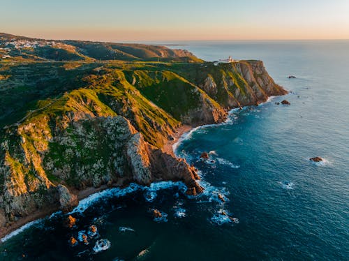 คลังภาพถ่ายฟรี ของ cabo da roca, ขอบฟ้า, คลื่น