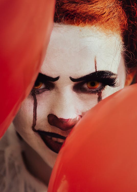 Free Smiling Clown and Balloons Stock Photo