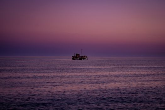 Platform on Sea at Dusk
