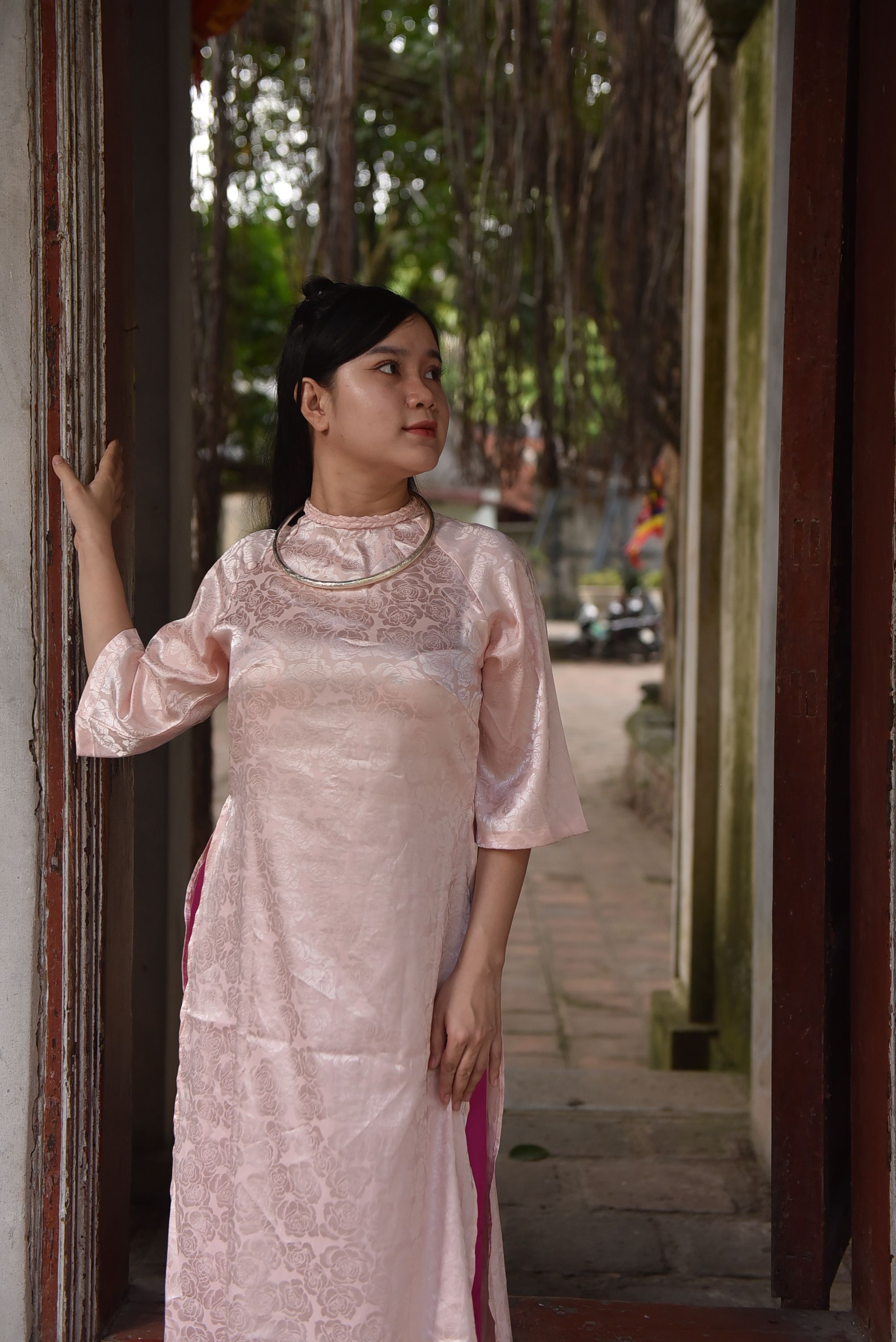 A Woman in a Traditional Pink Dress · Free Stock Photo