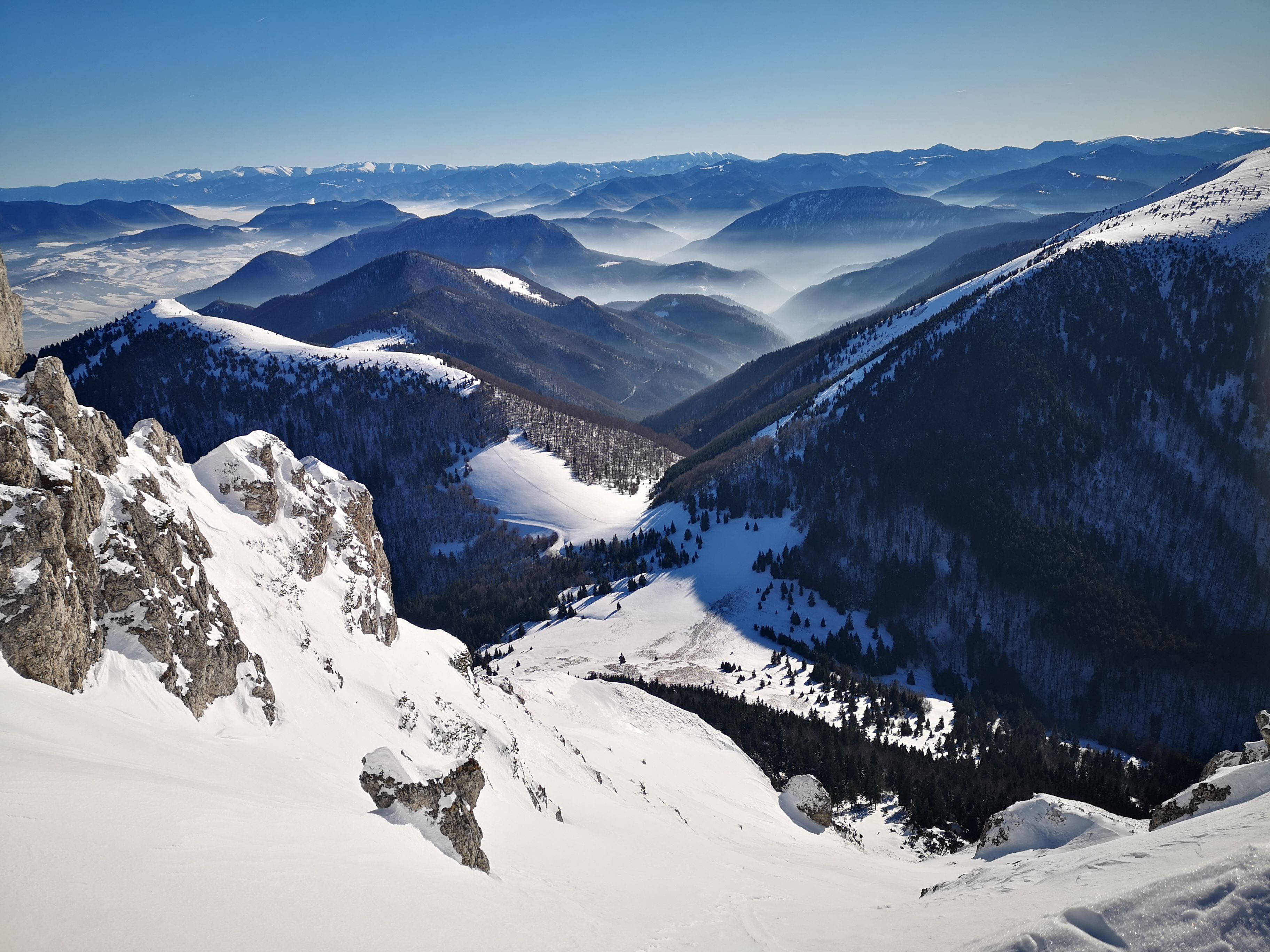 Peaks of the Mountain Range Protruding Above the Fog Covering the ...