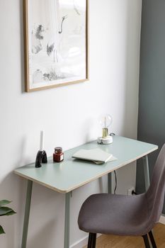 Clean and modern minimalist home office setup with desk, chair, and decor.. pexels, clean, modern