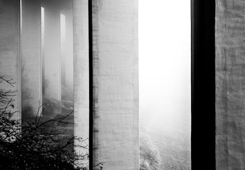 Concrete Pillars and Mist