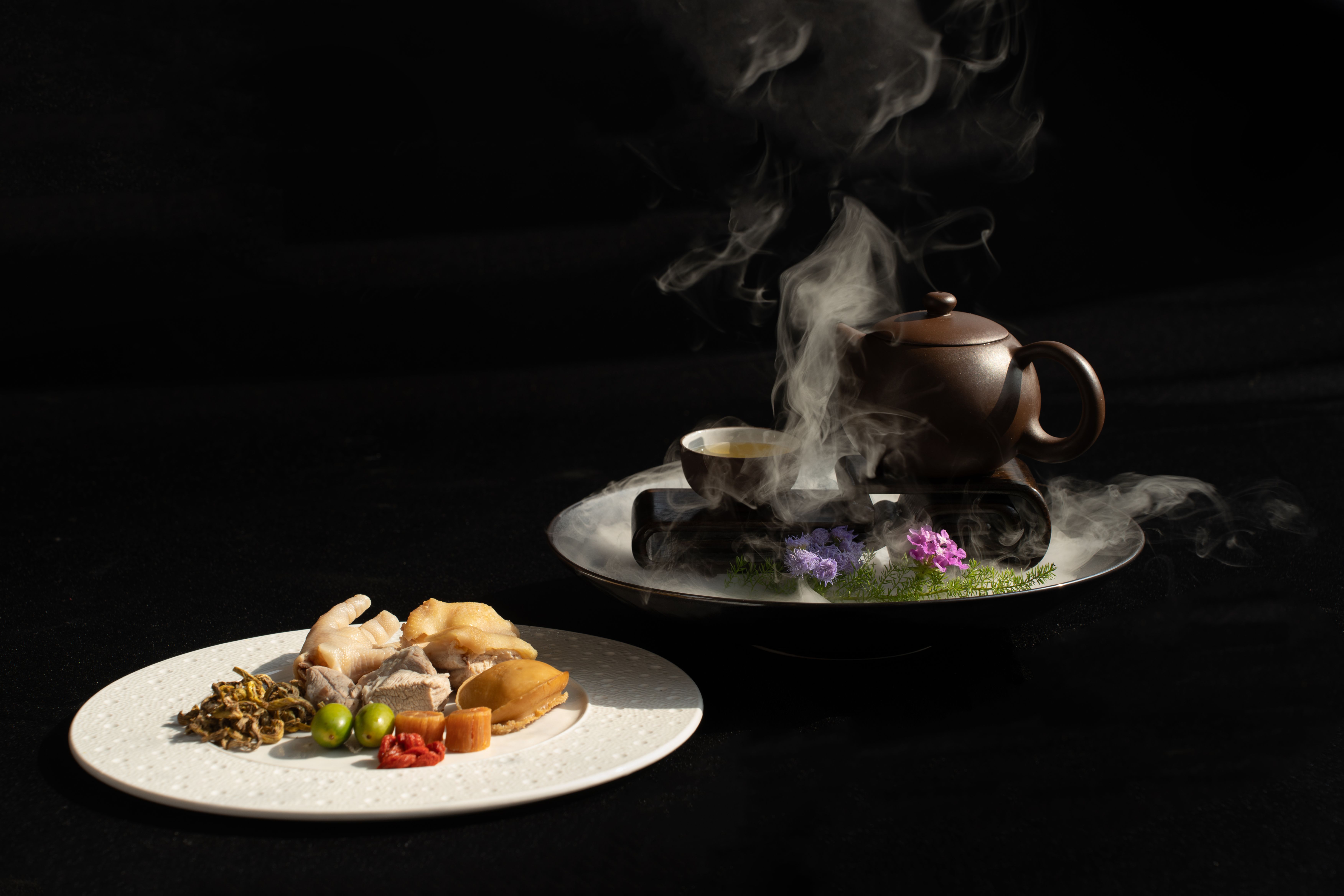 Plates of Food and Hot Tea · Free Stock Photo