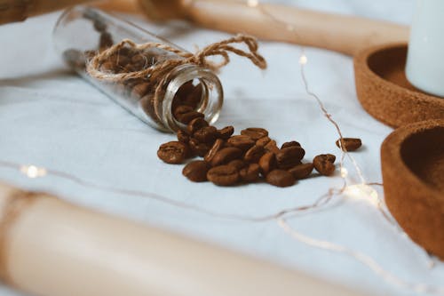 Glass Flask with Coffee Beans