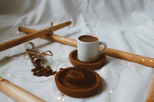 Cup of Coffee, Candies and Coffee Beans