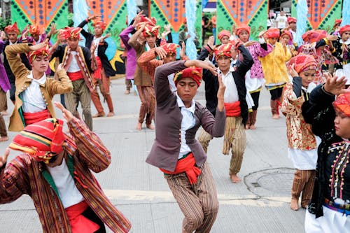People Celebrate on Street Festival