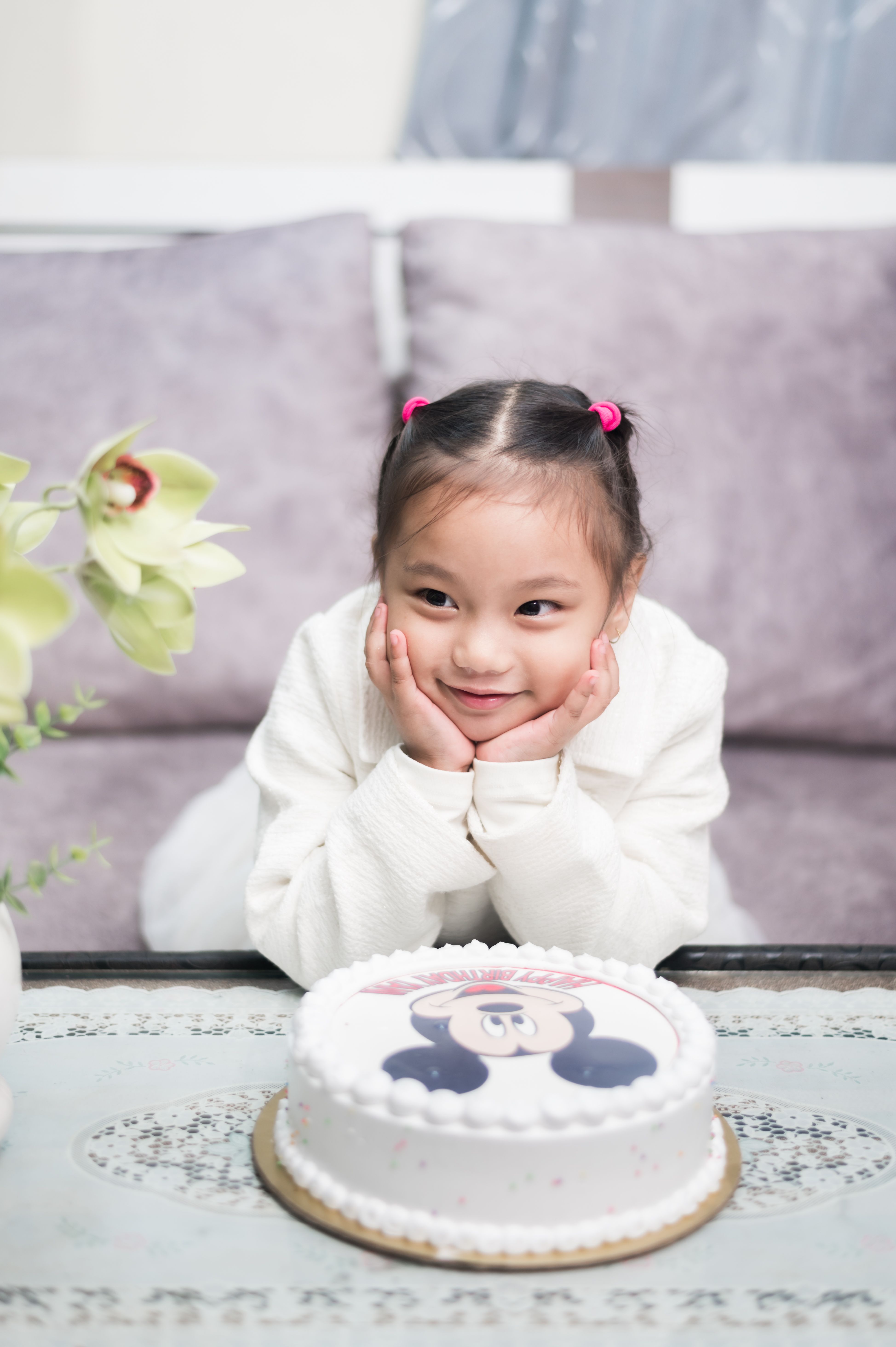 A Girl with a Birthday Cake · Free Stock Photo