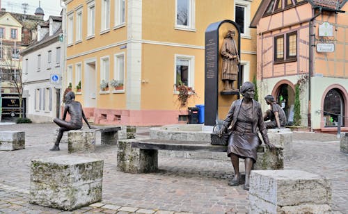 View of Bronze Sculptures in the Old Town 