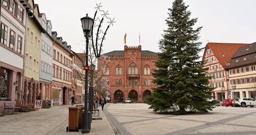 Christmas Decoration in front of Town Hall in Tauberbischofsheim