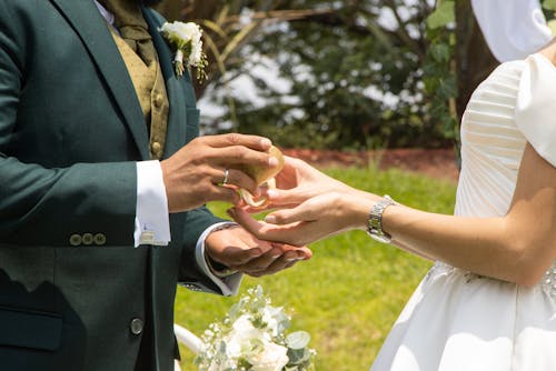 Wedding Couple Holding Hands 