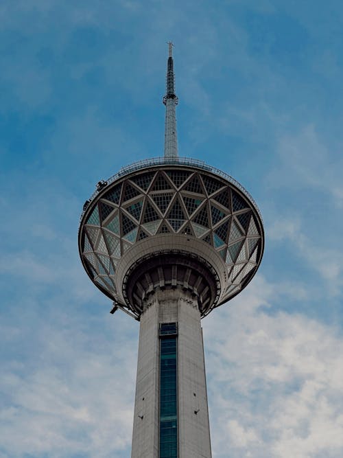 Low Angle Shot of the Milad Tower in Tehran, Iran