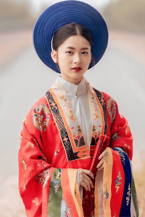 Portrait of Woman in Traditional Clothing 