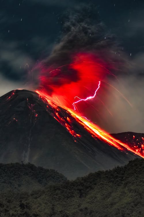 View of an Erupting Volcano 