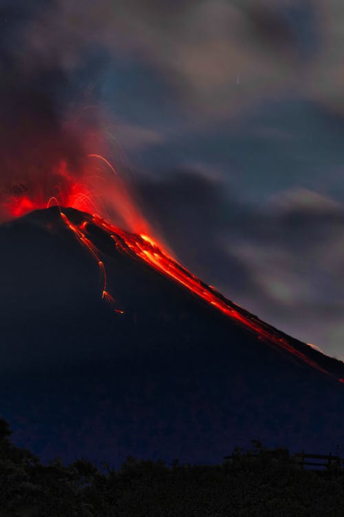 View of an Erupting Volcano 