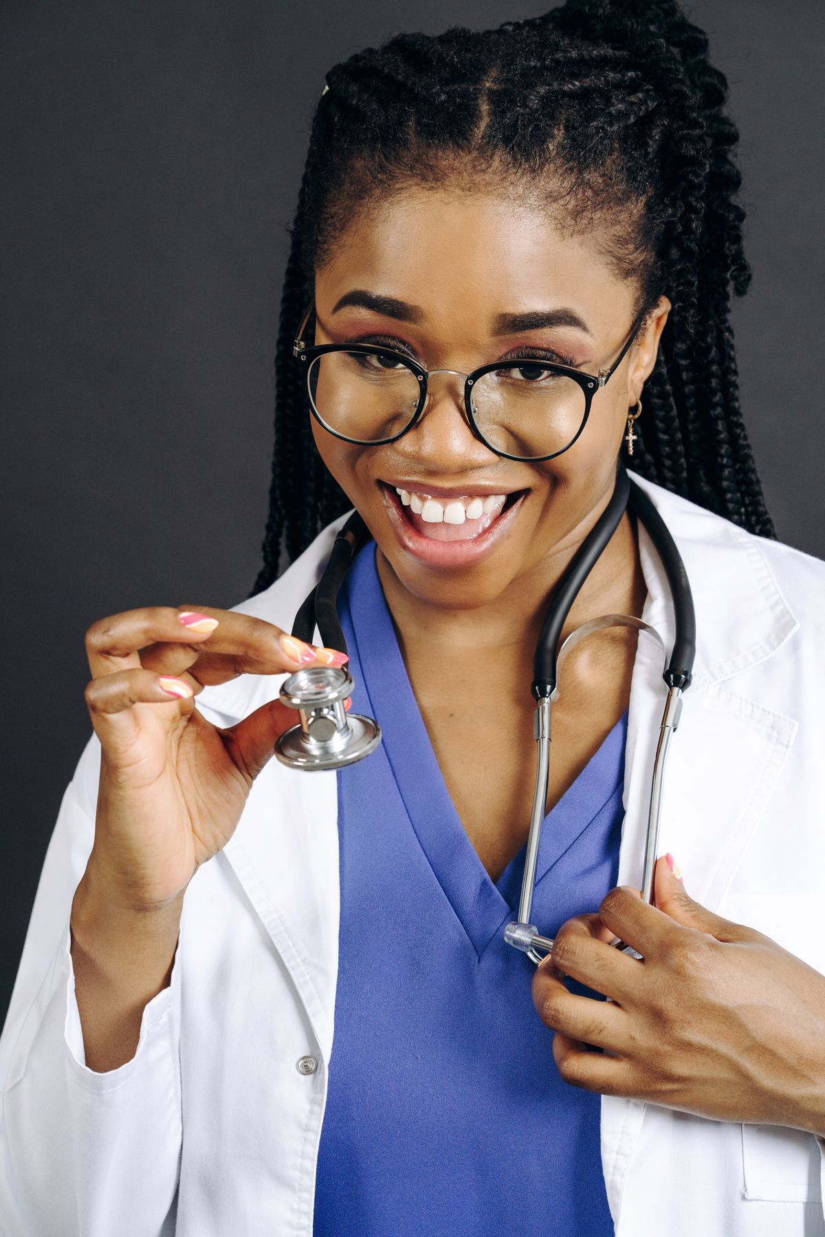 Smiling female doctor with a stethoscope