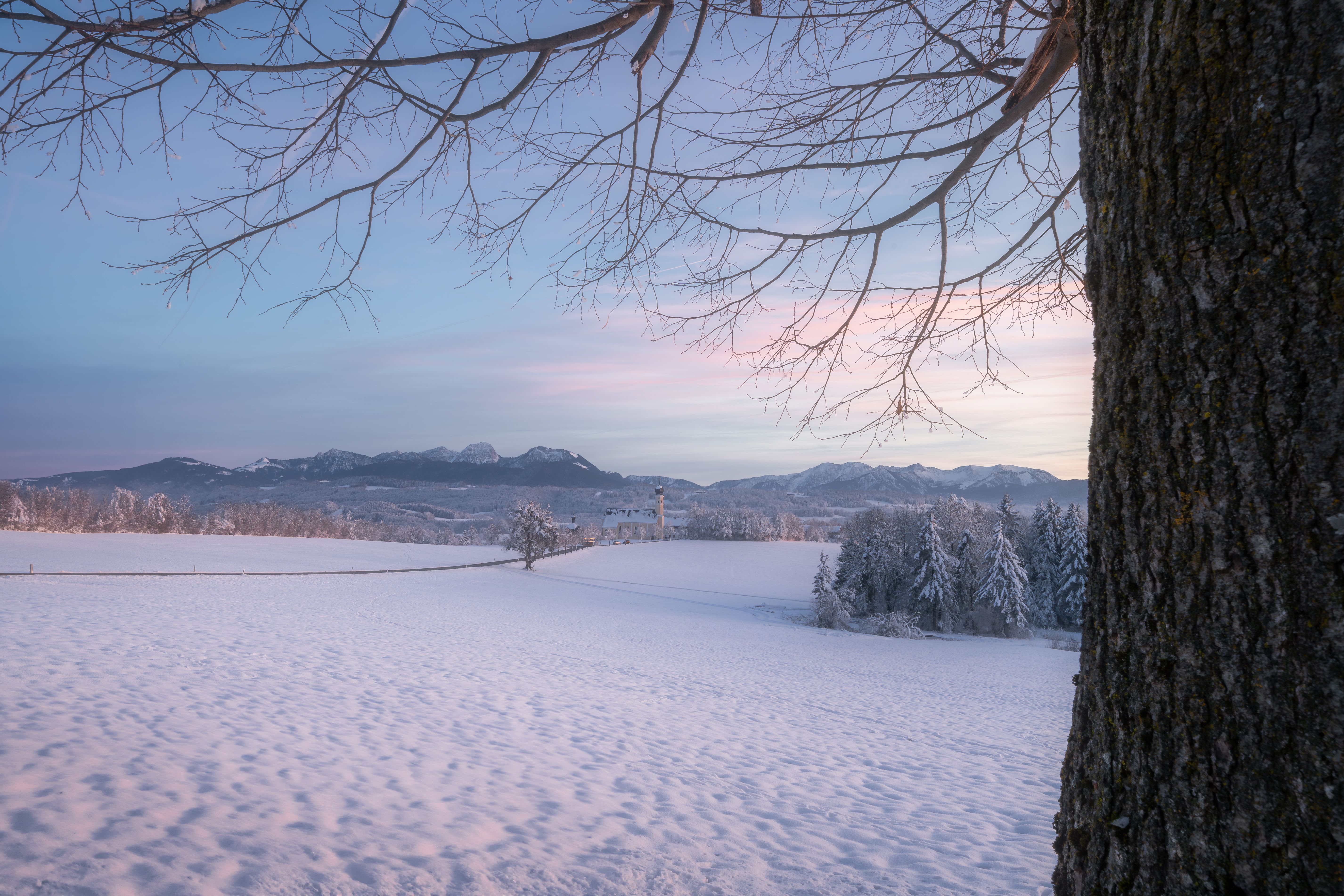 Snow Covered Fields in the Valley · Free Stock Photo