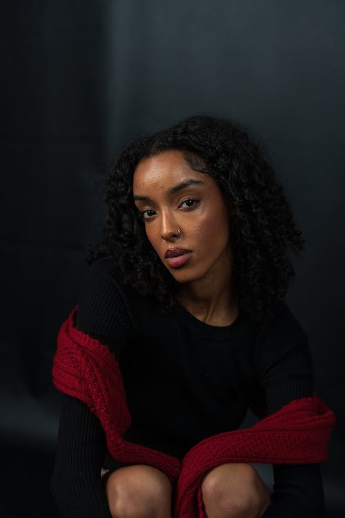 Portrait of a Woman with Curly Hair