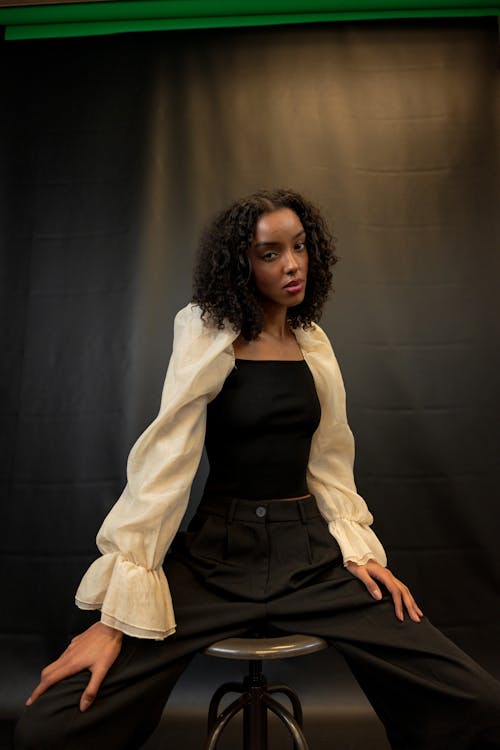 Model Sitting on Chair