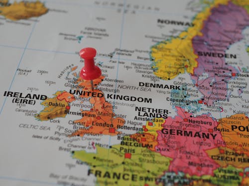 Pin on UK on Europe Map