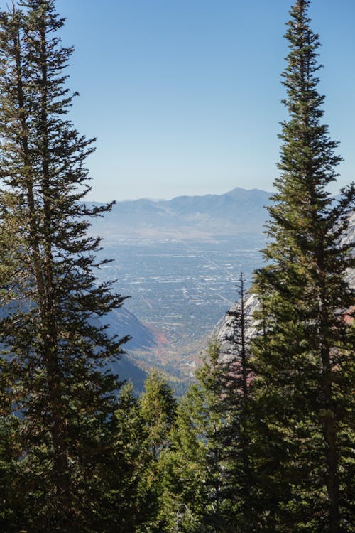 A view of the mountains from a mountain top