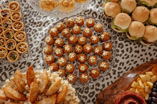 Abundance of Sweet Snacks on Table