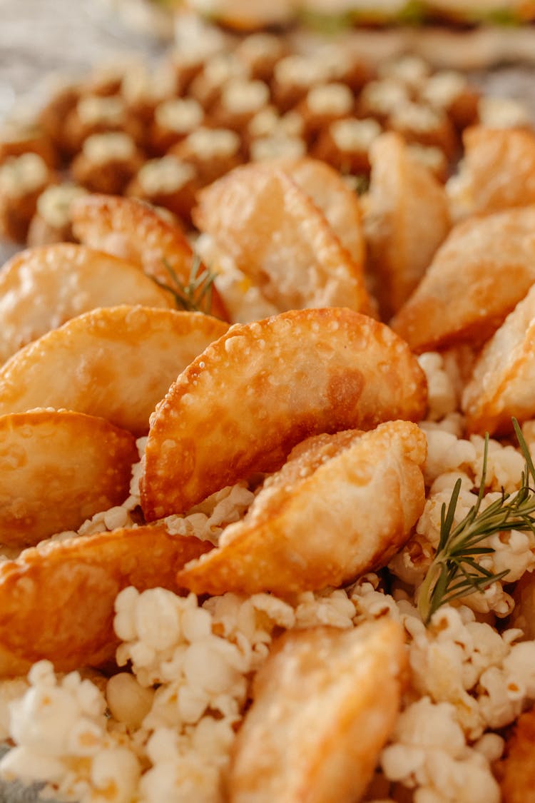 Chips And Popcorn In Close-up View