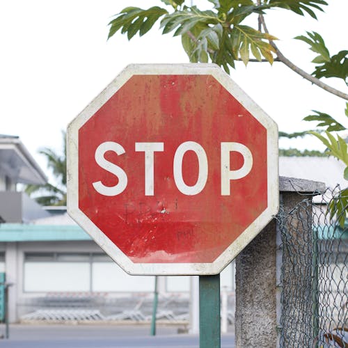 Stop Sign at Parking Lot