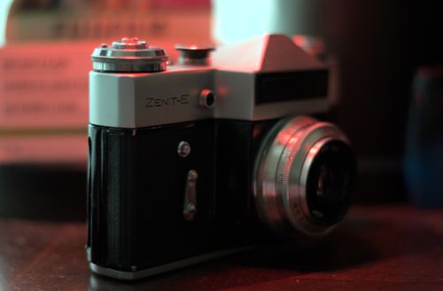 Free Zenit E Soviet SLR 35mm Film Camera Зенит-Е 1968 Stock Photo