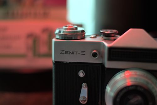 Free Zenit E Soviet SLR 35mm Film Camera Зенит-Е 1968 Stock Photo