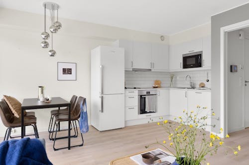 Bright Kitchen Interior with a Dining Table