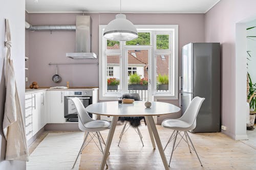 Lilac Kitchen with a Dinning Table