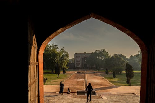 Silhouette of an Arch and the Courtyard of the Humayuns Tomb