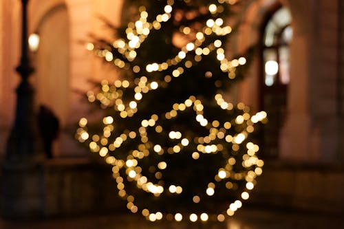 Blurred Christmas Tree at Night