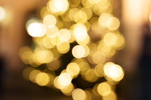 Free Christmas Lights at Night Stock Photo