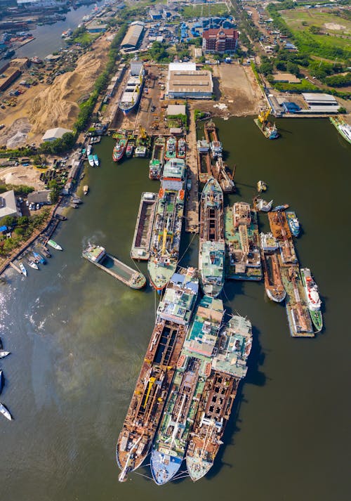 Aerial Photography Of Ships