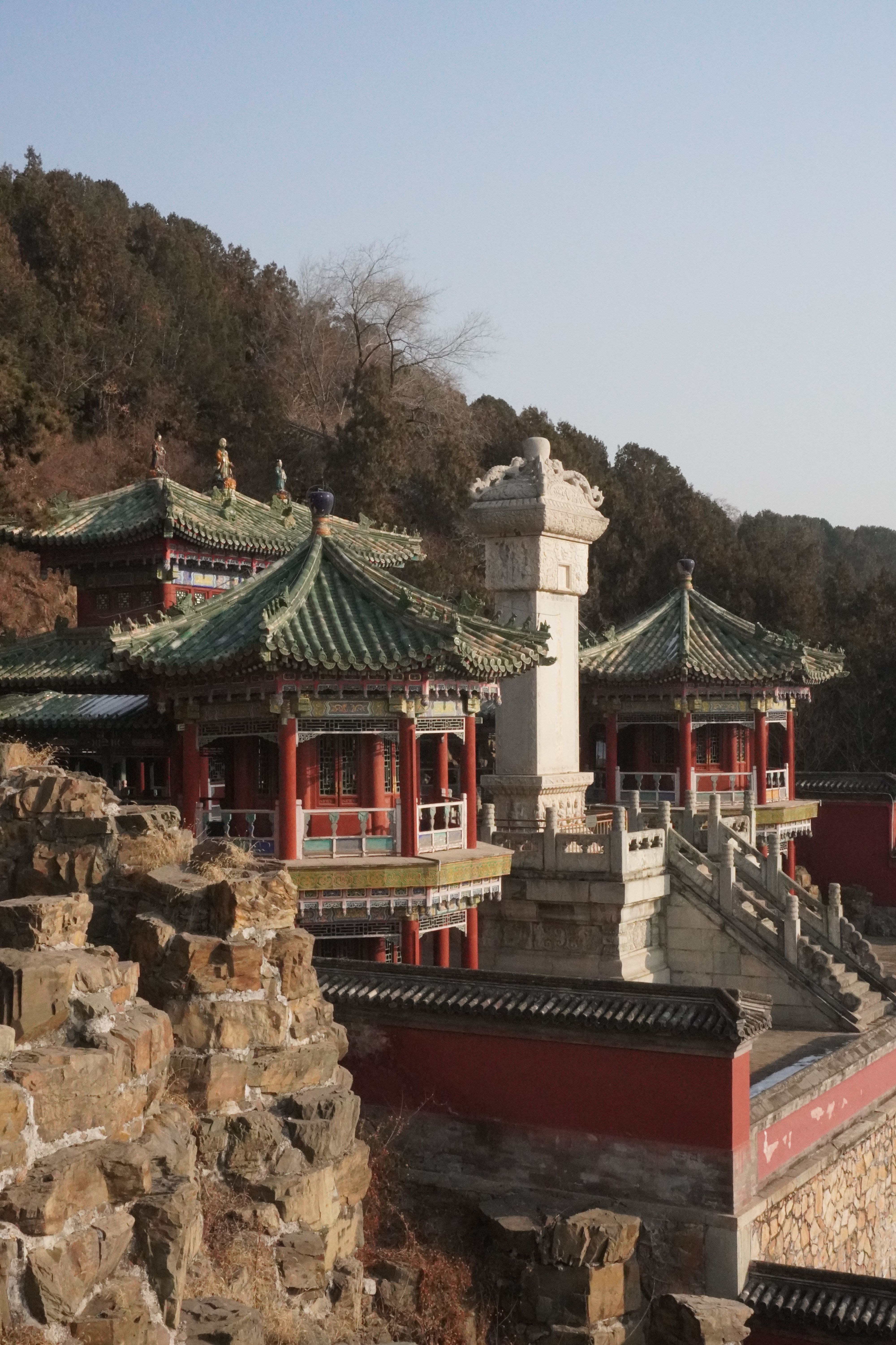 Traditional Chinese palace architecture at the Summer Palace in Beijing