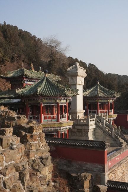 Traditional Chinese palace architecture at the Summer Palace in Beijing