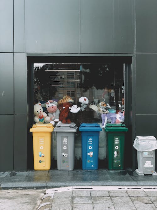 Trash Cans in a City