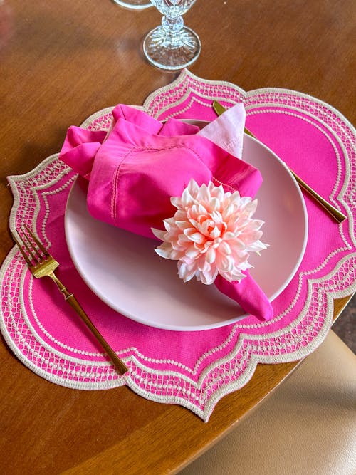 Pink Place Setting on the Table