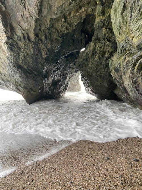 Gap in Rocks on Sea Shore